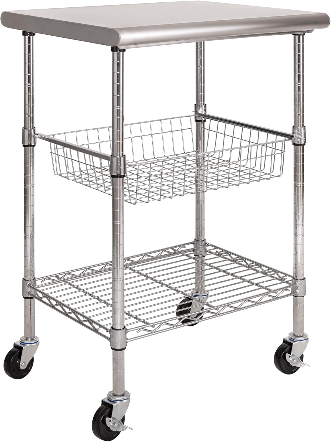 Commercial Kitchen Island On Wheels - Stół roboczy ze stali nierdzewnej do