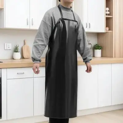 Commercial Kitchen Paint - Czarny, wytrzymały fartuch z PVC, 110x80