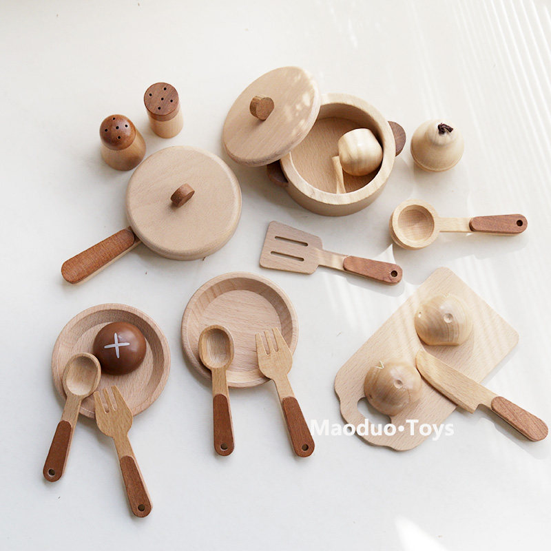 Commercial Kitchen Cooking - Maoduo Toys Drewniany Zestaw Kuchenny dla