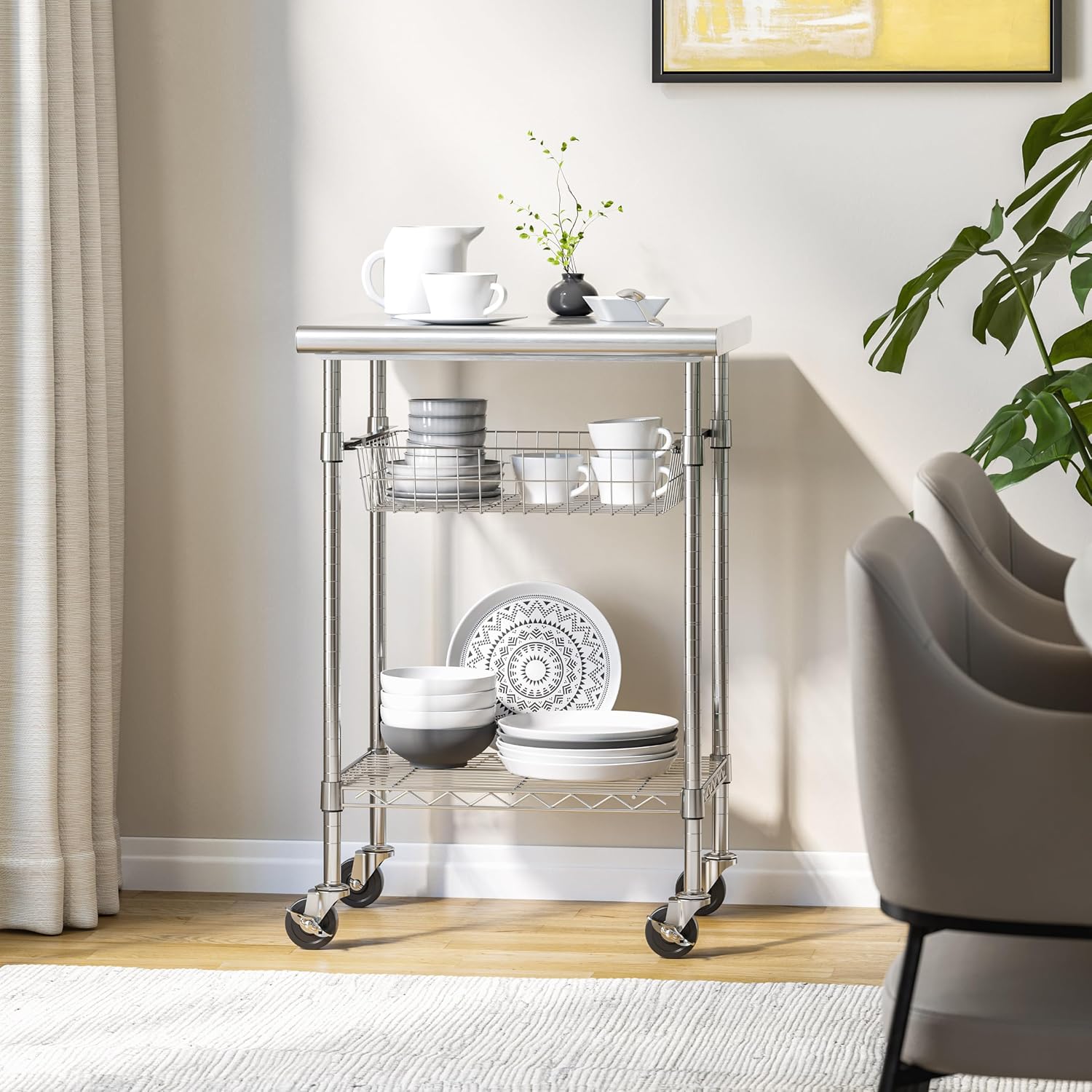 Stół roboczy ze stali nierdzew – Commercial Kitchen Island On Wheels recenzja i cena