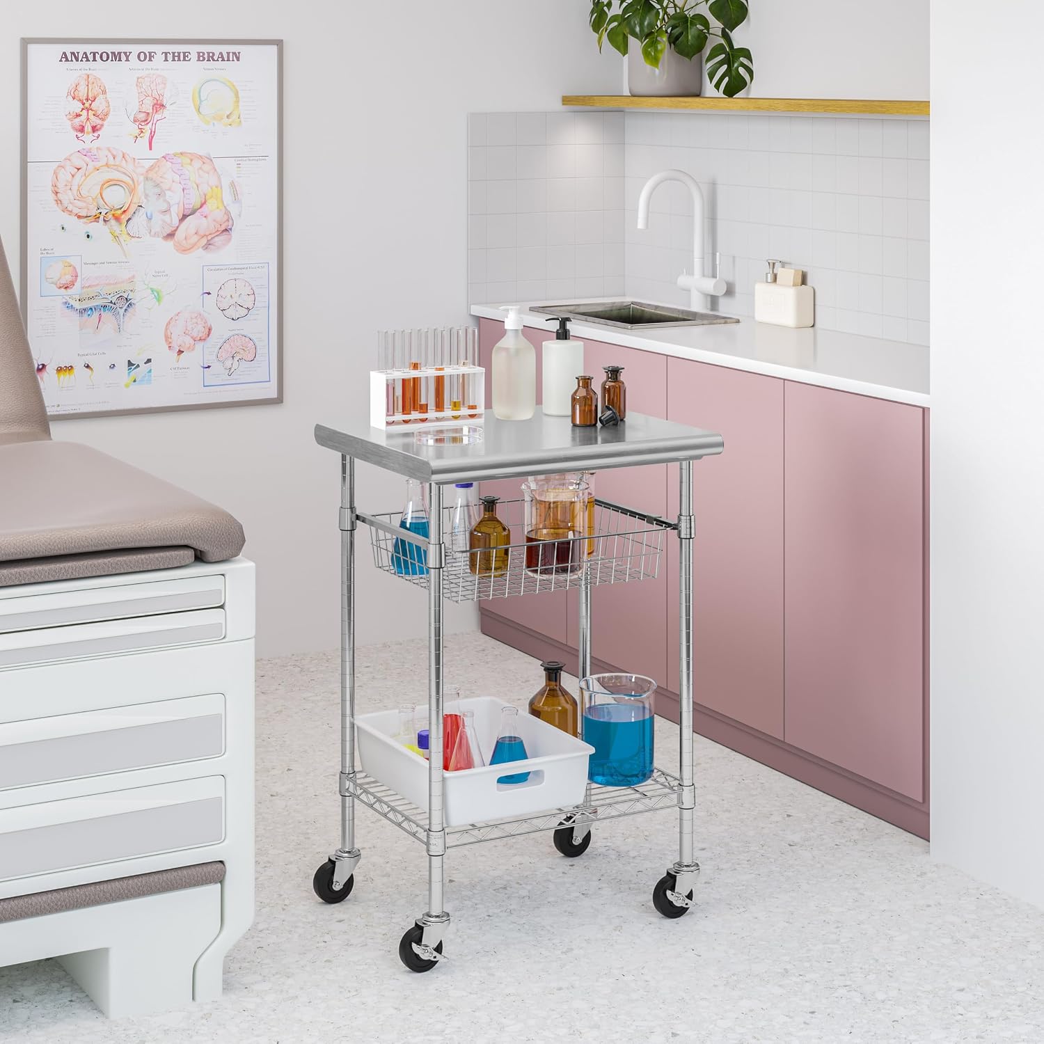 Stół roboczy ze stali nierdzew – Commercial Kitchen Island On Wheels recenzja i cena