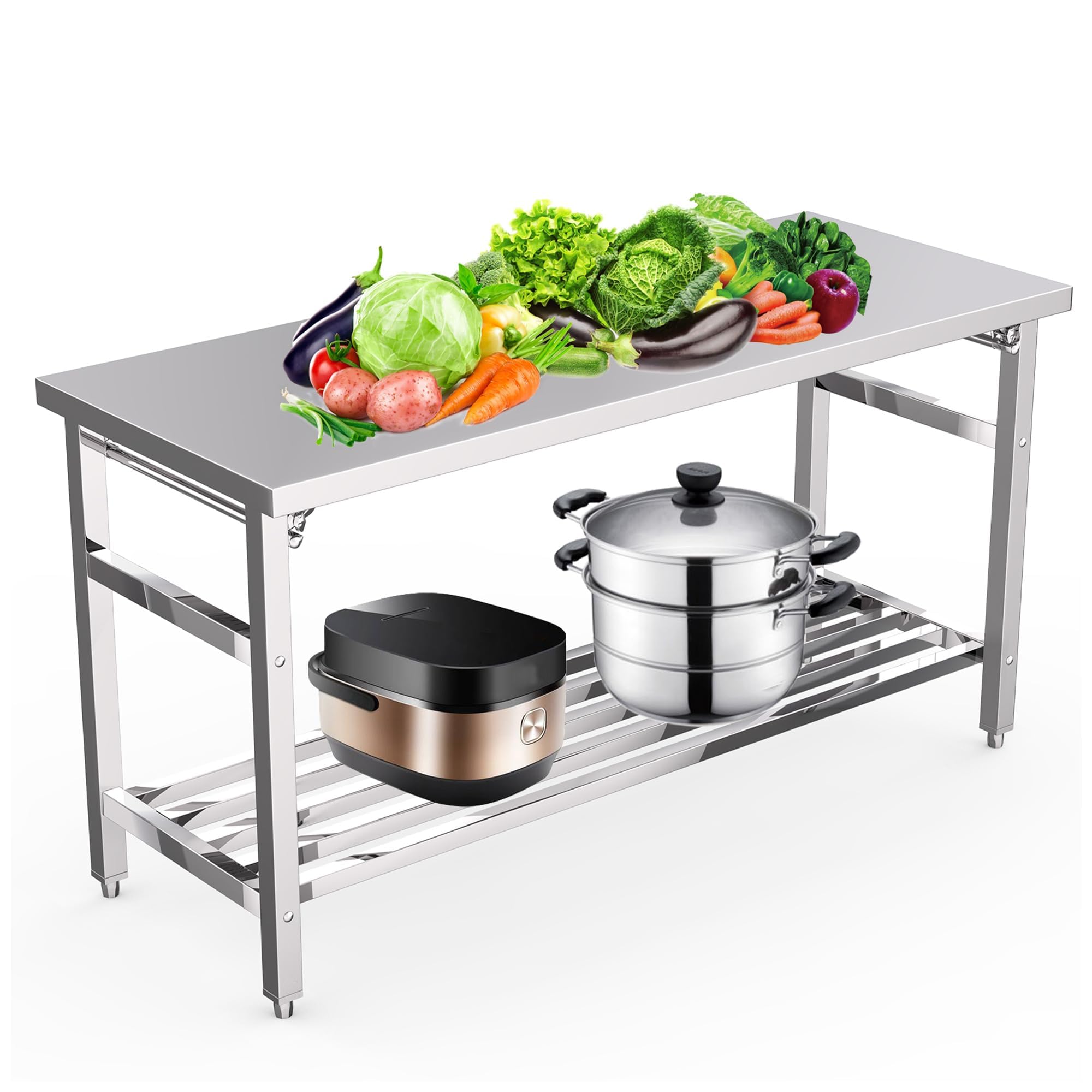 Składany stół roboczy ze stali – Commercial Kitchen Cooking recenzja i cena